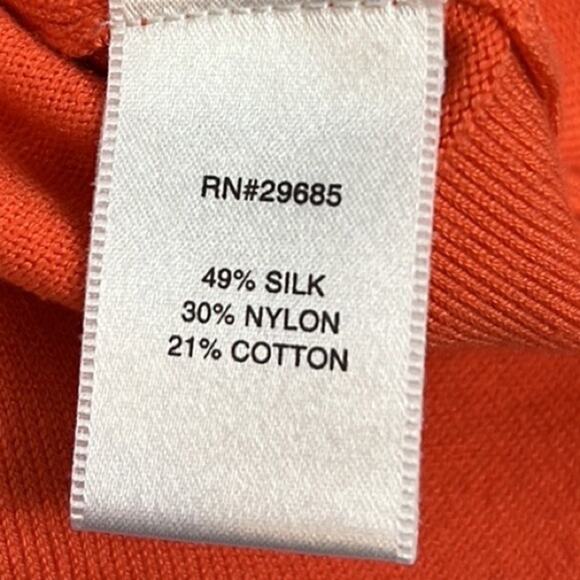 Pendleton Coral Silk Blend Sweater Short Sleeve Embroidered Detail Fall Size M - Picture 9 of 10